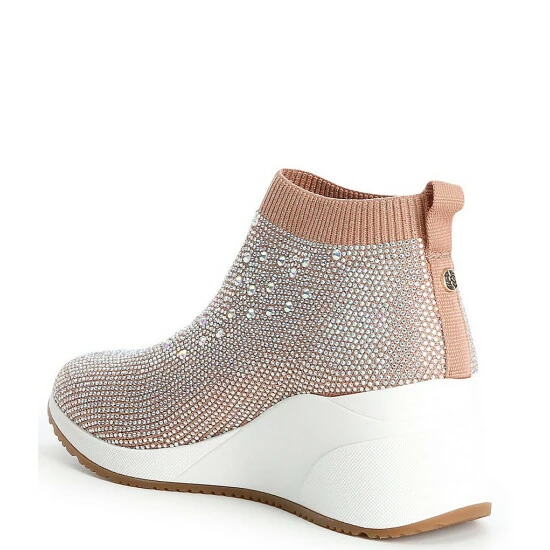 Buy π Alex Marie Halika Rhinestone Embellished Knit Wedge π Sneakers Merlot π 3 Buy π Alex Marie Halika Rhinestone Embellished Knit Wedge π Sneakers Merlot π - Image 3