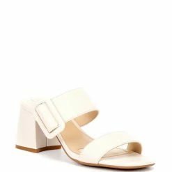 Best Sale ๐ Alex Marie AlayneTwo Buckle Detail Block Heel ๐ฉด Sandals Cloud White ๐