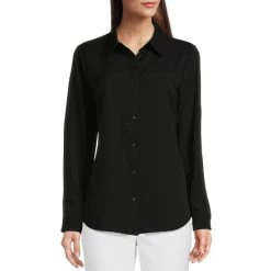 Best Pirce ⭐ Alex Marie Piper Solid Button Down Collar Long Sleeve Blouse Sandstone Tan ⭐