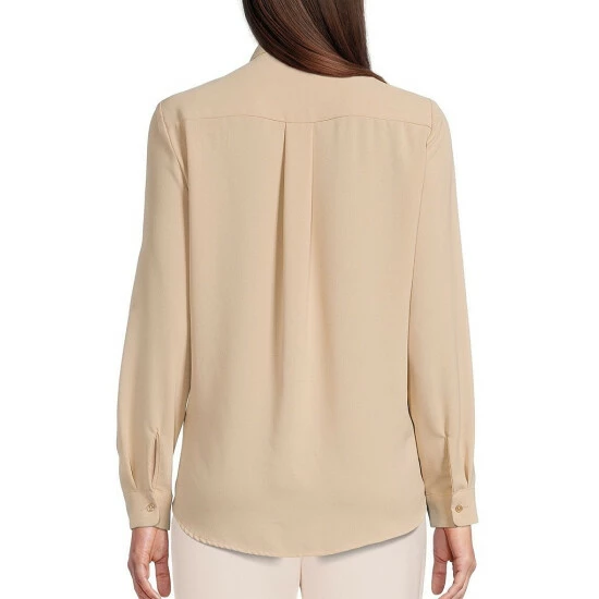 Best Pirce ⭐ Alex Marie Piper Solid Button Down Collar Long Sleeve Blouse Sandstone Tan ⭐ 5 Best Pirce ⭐ Alex Marie Piper Solid Button Down Collar Long Sleeve Blouse Sandstone Tan ⭐ - Image 5