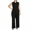 Hot Sale ⭐ Alex Marie Plus Size Zoey Stretch Crepe Cowl Neck Sleeveless Belted Jumpsuit Black 🎁