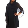 Budget ⌛ Alex Marie Plus Size Marilyn Chiffon Shawl Black 🌟