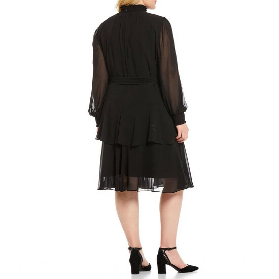 Brand new ๐ Alex Marie Plus Size Rosalia Long Split Sleeve Mock Neck ๐ Dress Black ๐ฏ 2 Brand new ๐ Alex Marie Plus Size Rosalia Long Split Sleeve Mock Neck ๐ Dress Black ๐ฏ - Image 2