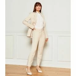 Hot Sale 😉 Alex Marie Piper Striped Point Collar Long Cuff Sleeve Blouse Sand/white ✔️ -Alex Marie Shop unnamed file 989